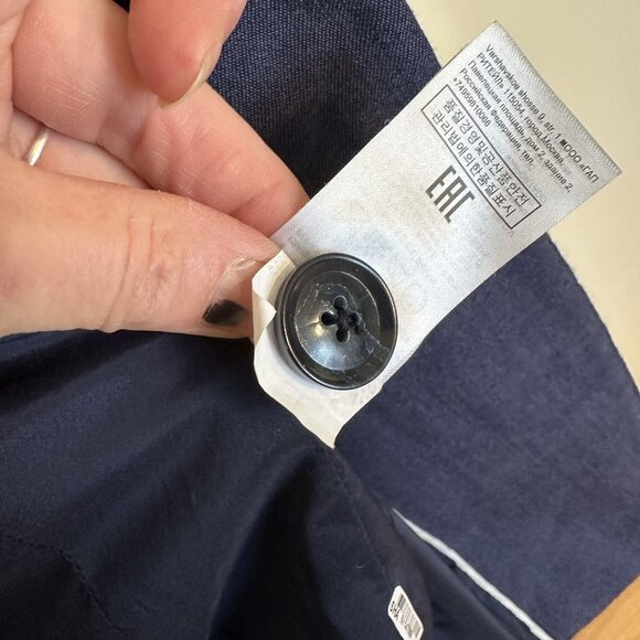 Banana Republic Womens Wool Blend Navy Blazer Size 0 One Button - Picture 7 of 11